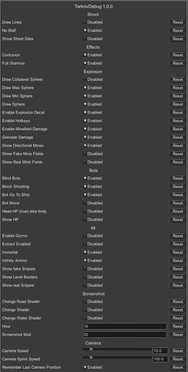 Debug mod